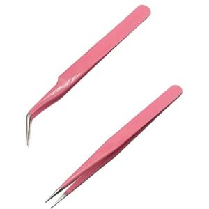 Eyelash Tweezers Set - Professional Stainless Steel Precision Tweezers for Eyelash Extensions