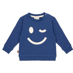 Frogs and Dogs - Smile Big Logo Sweater Kids | Twilight blue - Katoen - Maat 98