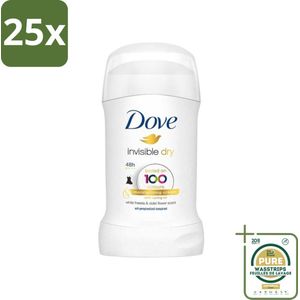 25 x Dove Deodorant Stick - Invisible Dry - 40ml - Grootverpakking - Dove Deodorant Stick - Anti-Transpirant Stick - Zichtbare Frisheid - Onzichtbare Bescherming - 48 Uur Bescherming