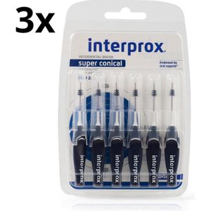 Interprox Premium Ragers Super Conical Donkerblauw PHD 2.0 – 3 x 6 stuks - Voordeelverpakking