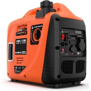 Generator Benzine - Stroomgenerator - Oranje - Stille Werking - 1400W