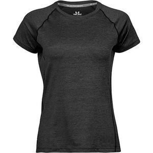 Women's CoolDry Sportshirt met korte mouwen Black Melange - L