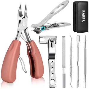 Luxe 7-delige Pedicure en Manicure Set - 3 Nagelknippers - Pedicureset - Nagelvijl - Nageltang - Ingegroeide Teennagel - Nagelknipper - Roze