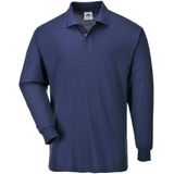 Poloshirt - Lange Mouw - Navy - Polyester/Katoen - UPF 50