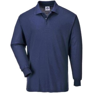 Poloshirt - Lange Mouw - Navy - Polyester/Katoen - UPF 50