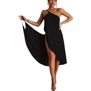 Zomer Strandjurk Dames - Zwart - XXL - Casual V-hals Slip - Losse Fit - Strandkleding - Cover-ups met Sterrenprint voor Vrouwen