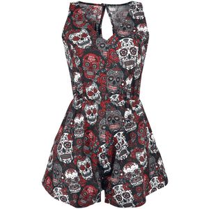 Rockabella Mortal Playsuit Dames Jumpsuit - zwart/rood - L