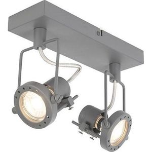 QAZQA suplux - Klassieke Plafondspot | Spotje | Opbouwspot - 2 lichts - L 240 mm - Donkergrijs - Industrieel - Woonkamer | Slaapkamer | Keuken