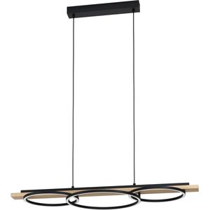 EGLO Boyal hanglamp - LED(incl) - 101 cm - Fijn houtnerf, staal - Bruin