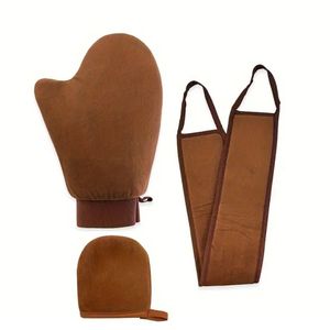 FA-VE Tanning Handschoen Set - Set Van 3 - Tanning Glove - Zelfbruiner Handschoen Gezichtshandschoen en Rug Applicator - Self Tan Glove - Zelfbruiner Handschoen - Selftan Handschoen - Bruin