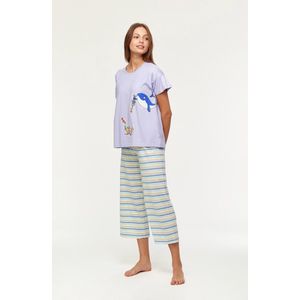 Woody pyjama meisjes/dames - lavendel - walvis - 231-1-BSK-S/306 - maat S