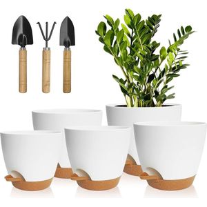 Bloempotten zelfbewatering kunststof irrigatiesysteem 178 165 cm binnen buiten - set van 5
