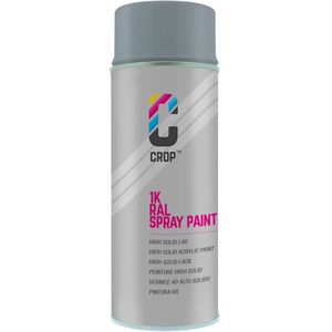 CROP Spuitbus RAL 7001 Zilvergrijs - Hoogglans - 400ml - Spuitbus verf Grijs - 100% kleurecht - Sneldrogend - Binnen & Buiten - RAL7001