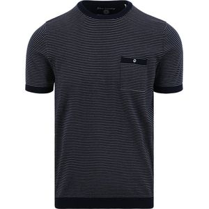 Blue Industry - T-Shirt Streep Navy - Heren - Maat XXL - Modern-fit