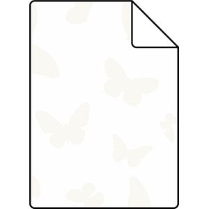 Proefstaal Origin Wallcoverings behang vlinders mat wit en glanzend zilver - 26,5 x 21 cm - 347690-S