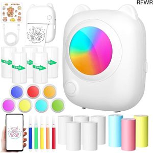 RFWR® Draagbare Mini Fotoprinter met Thermische Technologie voor Smartphone, Inclusief 14 Rollen Papier en Bluetooth Verbinding