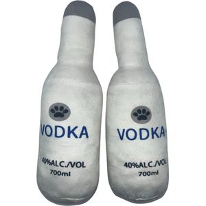Hondenspeelgoed - pluche -vodka -wodka fles - piepspeelgoed