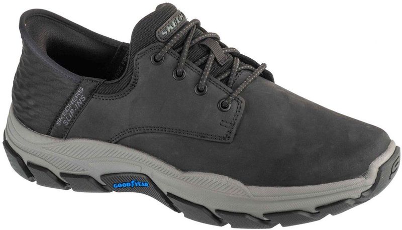 Skechers - Respected Garrett - Instapschoenen - Zwart - Nubuck/Textiel