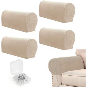 Armleuningstoelhoezen - Set van 4 - Rekbare armleuningbeschermers - Antislip - Voor fauteuils .
