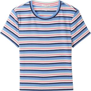 TOM TAILOR cropped striped rib t-shirt Meisjes T-shirt - Maat 128