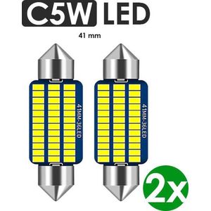 C5W LED 41 mm Auto (2 stuks) CANbus  - Helder Wit 6000 K - 6500 K - Kenteken & Interieur verlichting - Witte Led Lampen