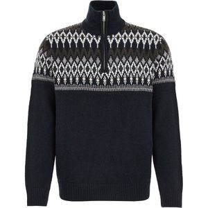 WE Fashion Heren slim fit gebreide trui met print