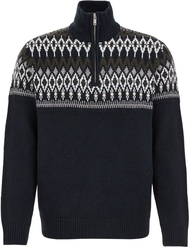 WE Fashion Heren slim fit gebreide trui met print