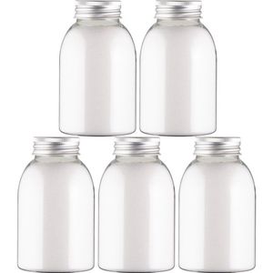 Scrubzout Perzik - 300 gram - fles met aluminium dop - Hydraterende Lichaamsscrub - set van 5 stuks