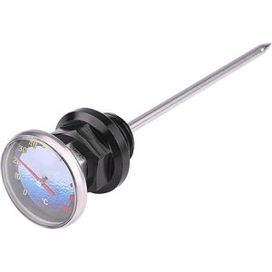 Oil Dipstick for Motorcycles, Dipstick for Oil Tank Oil Dipstick with Temperature Gauge Dipstick Temperature for 125cc Long Needle Cross Motorcycle Riding (Black)