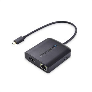 Multipoort-adapter met DisplayPort 8K, 2x USB 2.0, Ethernet en 100 W opladen - zwart, MacBook Pro, Thunderbolt 3, USB-C hub