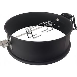 BBQ Rotisserie Set – Inclusief RVS Ring & Elektrisch Draaispit – Motor, Spit & Vleesvorken – CE Keurmerk – Geschikt voor Weber, Napoleon & alle Ø 47 cm Kogel BBQ’s