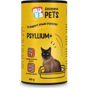Excellent Psyllium Plus - Zorgt voor een zachtere darminhoud en bevordert een goede maag- en darmwerking - Geschikt voor katten - 100 gram