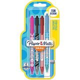 Paper Mate InkJoy Wrap-balpennen | intrekbare medium punt | diverse kleuren | 4 stuks