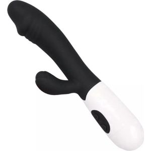 Duo Vibrator | G-Spot Vibrator met Dual Trillingen (Elektrisch) | Waterdicht, Siliconen | Clitoris Penetratie Dildo | Zwart