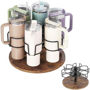 Bekerhouder - Draaibaar design - 1 stuk - Hout en staal