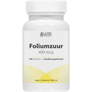 Luto Supplements - Foliumzuur - 400 mcg Foliumzuur per tablet - Zwangerschap & Immuunsysteem* - vegan - 100 tabletten