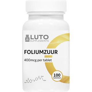 Luto Supplements - Foliumzuur - 400 mcg Foliumzuur per tablet - Zwangerschap & Immuunsysteem* - vegan - 100 tabletten