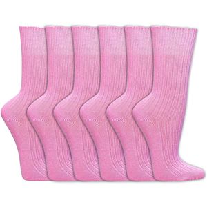 Sokken van biologisch katoen | Zonder schadelijke stoffen | Kleur: Roze | Diverse maten | 6 paar