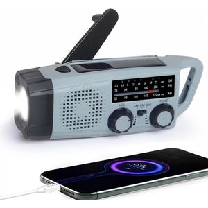 Lexium Noodradio solar opwindbaar - Radio - Noodradio - Weerradio - Radio voor Noodgevallen - Nood - Muziek - Nieuws - Noodpakket - Rampen - Praktisch - Zonneenergie