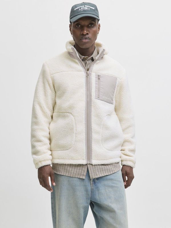 Jack & Jones - JJESOHO TEDDY JACKET - Heren Jas - Grau - Regular Fit