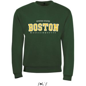Sweatshirt 2-202 Boston Massachusetts -geel - Navy, S