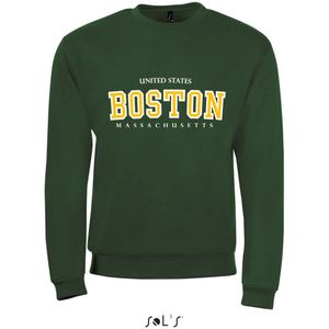 Sweatshirt 2-202 Boston Massachusetts -geel - Navy, S