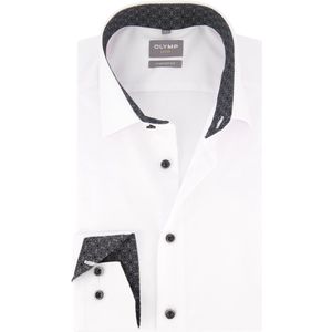 Olymp - Wijde Fit - Overhemd - Wit - Katoen - Strijkvrij