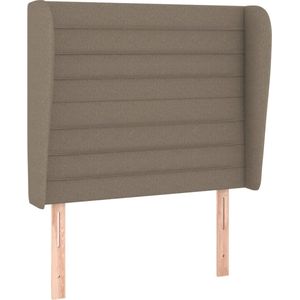 vidaXL - Hoofdbord - met - randen - 93x23x118/128 - cm - stof - taupe