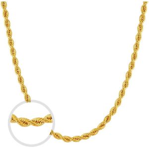 Gouden Koord Rope Ketting 4.6 mm 56 cm 14 karaats