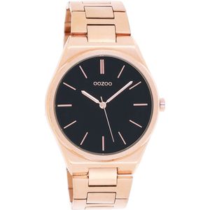 OOZOO Timepieces - Rosé goudkleurige horloge met rosé goudkleurige roestvrijstalen armband - C10338