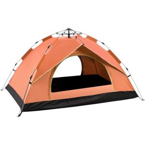 Buitenkampeertent - Pop-up tent - Volautomatische tent - Oranje - 200*150*135cm - Tent voor 2 personen - Zonwering - Kampeertent - Gemaakt van hoogwaardig 210T - Met gaasstructuur