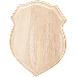 Unfinished Wood Plaque Made of Natural Wood 25 x 20 x 1.8 cm - Shield-Shaped Wooden Decoration Plaque - BurlyWood Jewerlry Display Pedestal - Wooden Blank Signboards for Outdoor