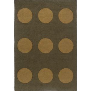 Vloerkleed Brink & Campman Festival Dots Olive Green 495817 - maat 160 x 230 cm