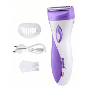 KEMEI | KM 3018 | Ladyshave voor vrouwen - Nat en droog | Ontharingsaparaat | Scheerapparaat - Ladyshave - Oplaadbaar Ontharingsapparaat Vrouwen Benen & Armen | Epilator | - Gezicht Trimmer - Bikinitrimmer - Oplaadbaar - Waterdicht- Paars